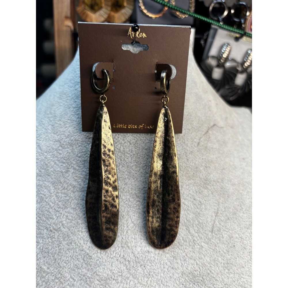 #36. Arden "Little Bits of Luxe" Hammered Bronze Statement Earrings